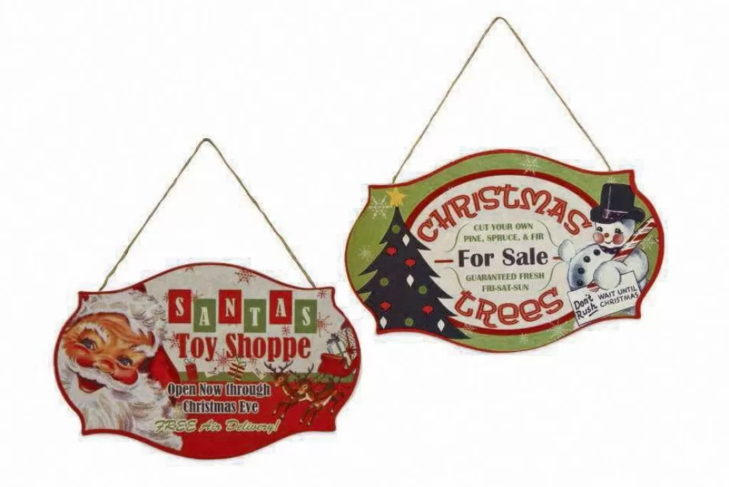 Bethany Lowe Rl7343 Retro Christmas Sign Ornament Store