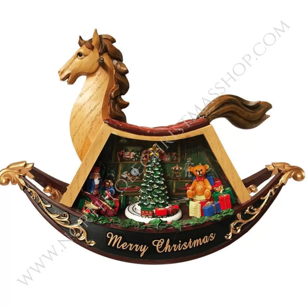 North Pole Rocking Horse Inside Scene Music Box Discount