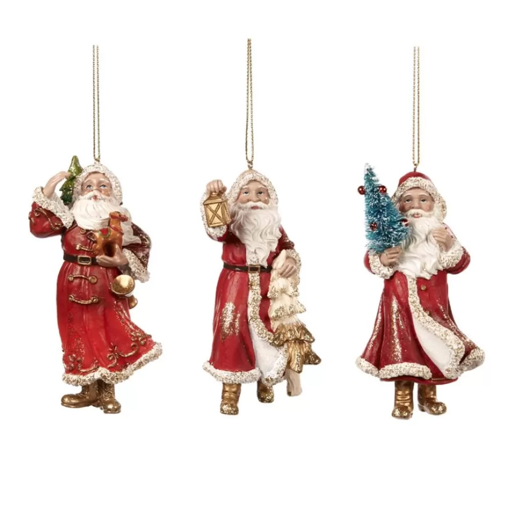 Goodwill Santa With Tree Ornament 3 Assorted Tr 27164 Fashion