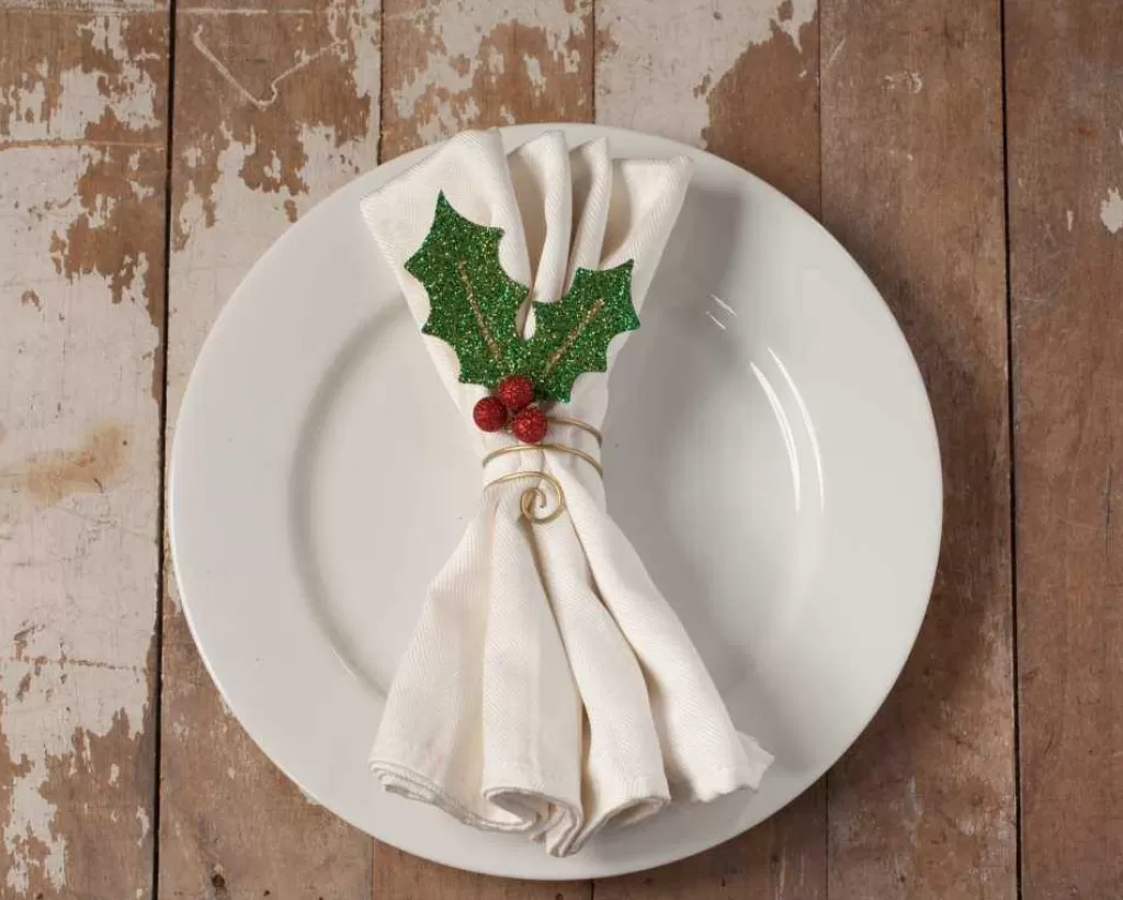 Bethany Lowe Tf8627 Holly Leaf Napkin Ring Shop