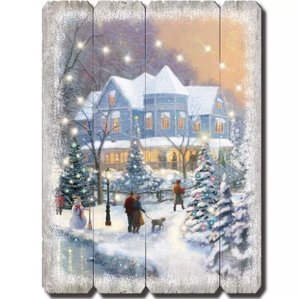 Thomas Kinkade Starlit Winter Night Wall Decor 01-25658-001 Bradford Exchange New