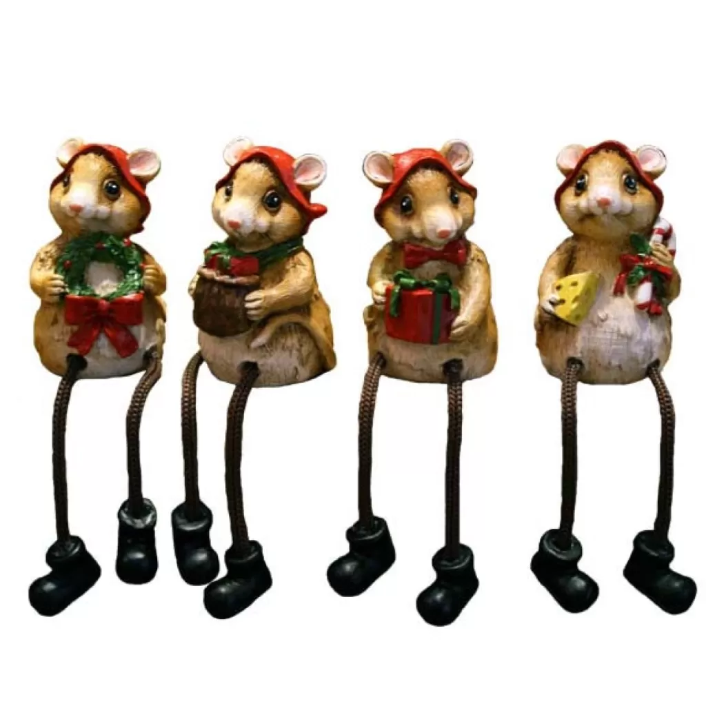 Willow Brooks Secret Christmas Mouse Sitting On Shelf 4 Assorted Wb1200 New