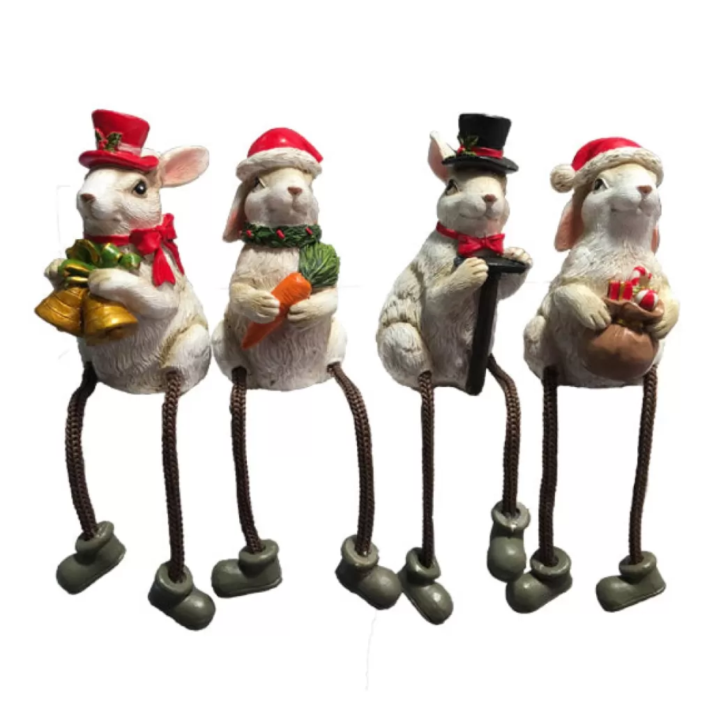 Willow Brooks Secret Christmas White Bunny Sitting On Shelf 4 Assorted Wb1200 North Pole Christmas Shop London Cheap